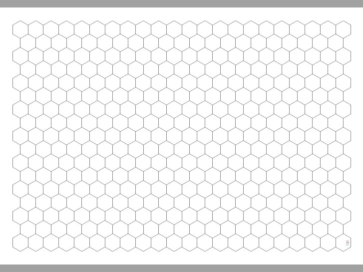 Transparent Grid Sheet A2 (59,4 x 42,0 cm) Hexagon 12 mm