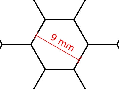 Rasterfolie transparent A3 (42,0 x 29,7 cm) Hexagon 9 mm