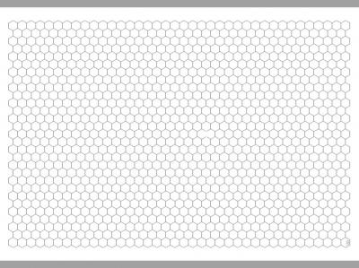 Rasterfolie transparent A2 (59,4 x 42,0 cm) Hexagon 15 mm