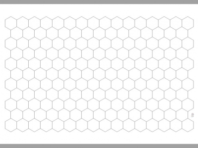 Rasterfolie transparent A3 (42,0 x 29,7 cm) Hexagon 1 Zoll
