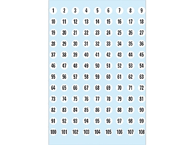 Selbstklebende Zahlen 1-540, Papier