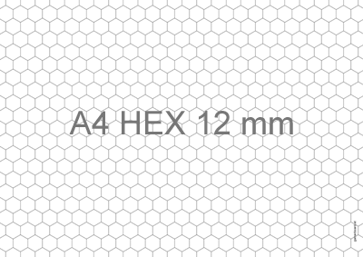 Grille hexagonale, A4, 12mm, DOWNLOAD