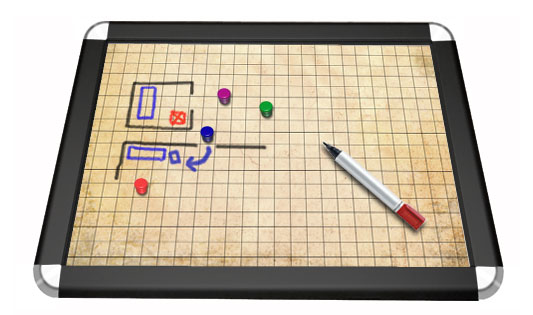 blanca cuadrícula para juego de rol (JDR) y tabletop ( de miniaturas)